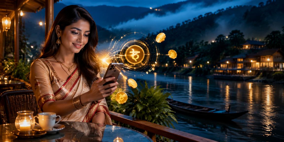 বান্দরবানে মোবাইলে টাকা পেমেন্টের সহজ প্রক্রিয়া দেখাচ্ছেন একজন ব্যবহারকারী