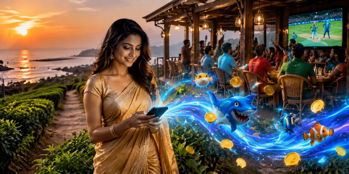 কক্সবাজারে শাড়ি পরা নারী মোবাইলে ক্রিকেট বেটিং গেম খেলছেন